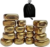 16Pcs/Set Magnets Gold Magnetic Stones, Hematite Polished Irregular Magnet, Refrigerator Office Magn