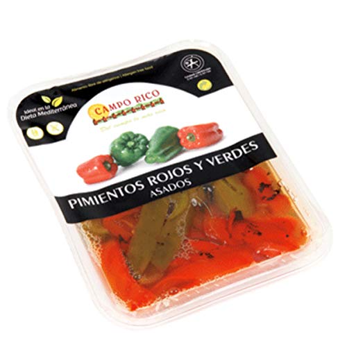 Pimiento asado en tiras bicolor bandeja 350 gr