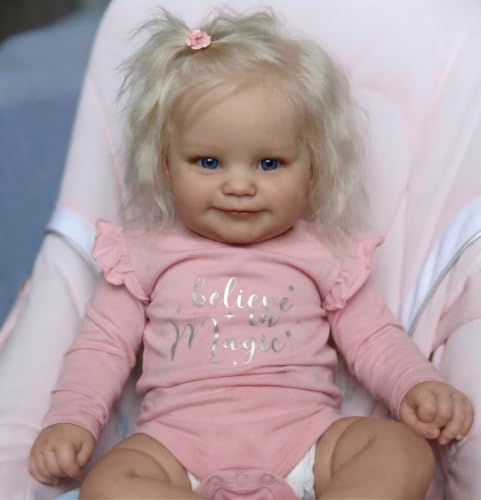 Muñeca Realista Reborn Bebé Niña 50 cm Pelo Rubio miniatura 1