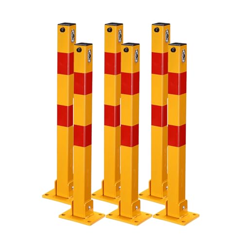 Poteau de sécurité en acier jaune pour barrières d'allée et contrôle de circulation