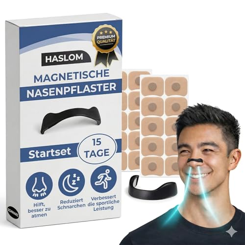 #VerdientProvisionen<br>® Premium Nasenpflaster Magnet Magnetische Nasenpflaster schnarchstopper magnetische nasenpflaster gegen Schnarchen nose strips magnet Maximaler Halt für Sport und Schlaf – 15 Tage Pack