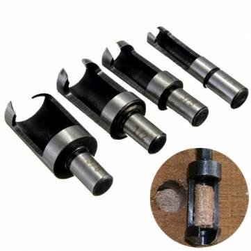 4pcs Carbon Steel Woodworking Plug Cutter Drill Bits Cutting Tool