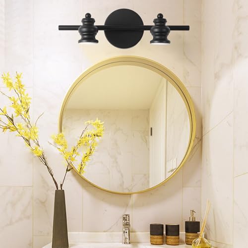 Lámparas de pared impermeables LED estilo vintage negro para baños de diseño sofisticado