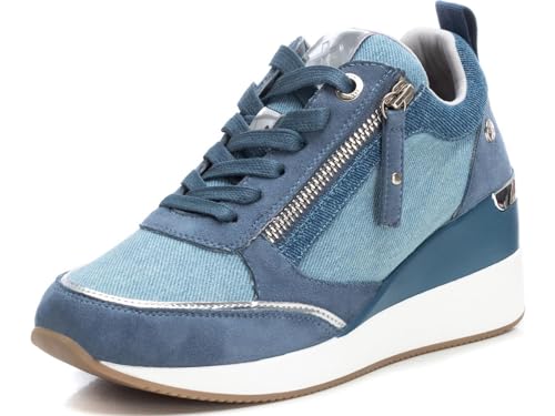 XTI Zapatillas 142770 Jeans -Altura Cuña 6Cm-