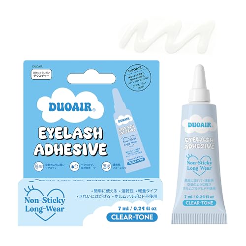 DUOAIR Eyelash Adhesiveb̓L[v܂̂, EH[^[v[tE24Ԓ܂̂boh^CvE^Cvp܂ѐڒ, qȖڌɂOKb7ml NA