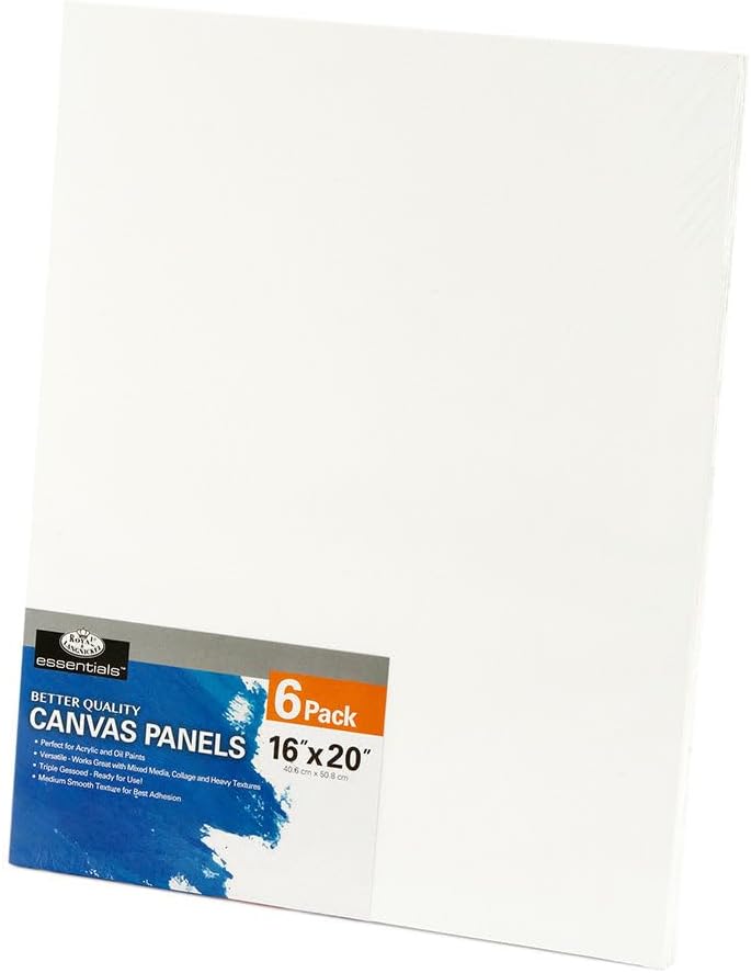 Essentials Premium Multimedia Canvas Panel, 16" x 20", 6 Pack