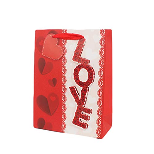 Amosfun 4 peças de sacos de papel com amor no coração Bolsa prática de armazenamento portátil Bolsa