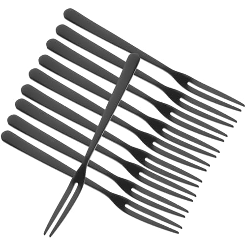 La Mejor Lista de Tenedores para bogavantes - solo los mejores. 41 KAILIKETIY 10 Tenedores de Fruta de Acero Inoxidable de Dos Puntas Negros Palillos Reutilizables para Aperitivos Postres y Ensaladas Ideales para Fiestas Bares y Celebraciones