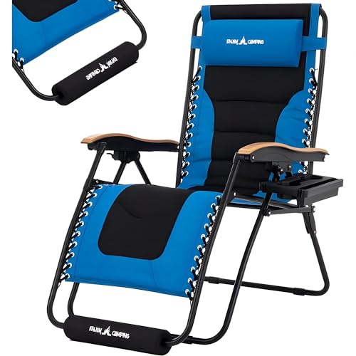 UDPATIO Extra groß Liegestuhl Klappbar, Campingstuhl mit Fußablage und...