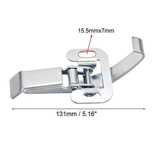 Image of uxcell 5.16-inch Galvanized Draw Toggle Latch with Spring-Steel Hook - 2 Pcs