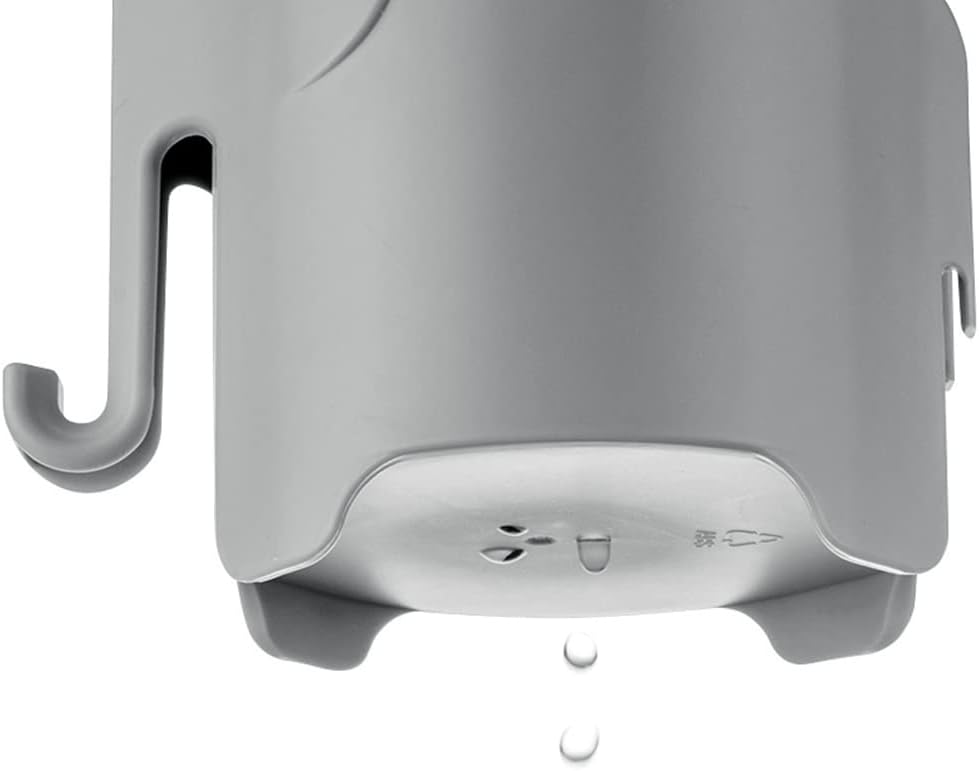 Elephant Toothbrush Holder for Toddler, Suction Cup Cute Toothbrush Holder for Kids, for Bathroom, with 3 Slots and 1 Hook, Grey
