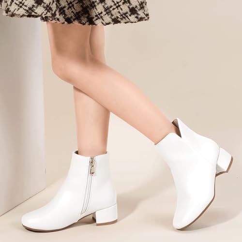 PANDANINJIA Girls Ankle Boots Side Zipper Toddler Little Big Kid Girls Dress Boots2