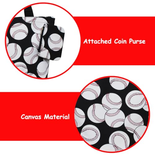 Image of NGIL Medium Top Zipper Closure Canvas Tote Bag with Attached Matching Coin Purse For Moms and Nurses