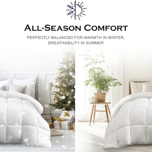 Lunar - Luxury Ethical Goose Down Comforter - All-Season, 400 Thread Count Ultra-Soft Sateen, RDS & Oeko-TEX Certified Duvet Insert with Eight (8) Corner Loops (King Size)