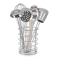 Melissa & Doug Stir & Serve Cooking Utensils (7 pcs) - Stainless Steel & Wooden Play Kitchen Accessories, Preschool Learning Toys for Girls & Boys 3+