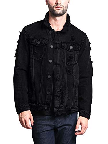 Image of VICTORIOUS Men's Distressed Denim Jacket