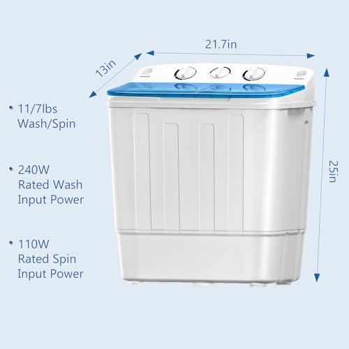 Image of DOGHLY 18lbs Portable Washing Machine, Washer with Drying Rack & 10 Hangers