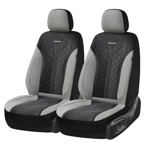 Image of Coverado Front Seat Covers, Automotive Seat Covers 2 Seats, Leather Car Protectors 2-Pack, Auto Seat Covers Spill-Proof Design Universal Fit for SUV, Vans, Sedan, Truck