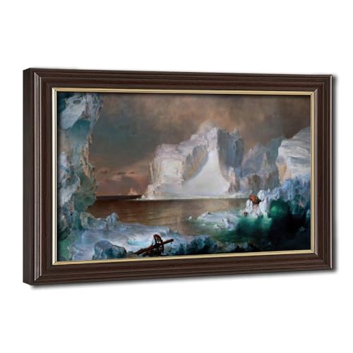 Impressions sur toile de prestige Les Icebergs Church avec cadre à suspendre WCYB