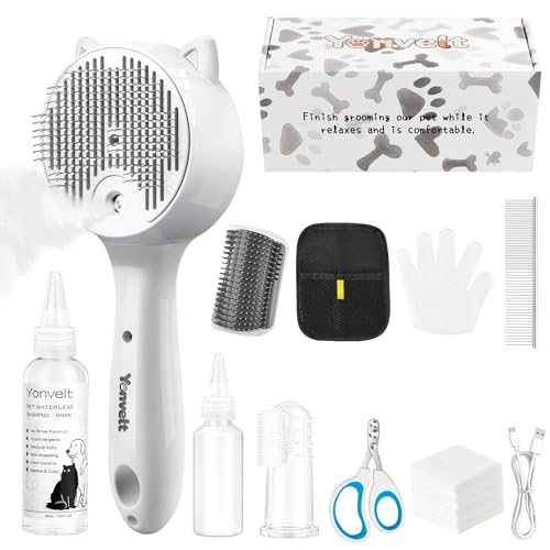 10in1 Pet Mist Spray Brush for Cat & Dog, Hair Health & Grooming Set with 100ml Waterless Shampoo, Nail Clippers, Toothbrush, Comb, Cat Scratcher with Catnip, Eye Ear Paw Dry Wipes & Gloves, Gift-Set - image 8