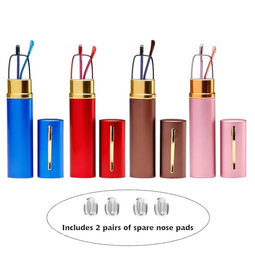 Image of Blue Light Blocking Reading Glasses - Slim Pocket Readers with Pen Clip Case Mini Lightweight Readers