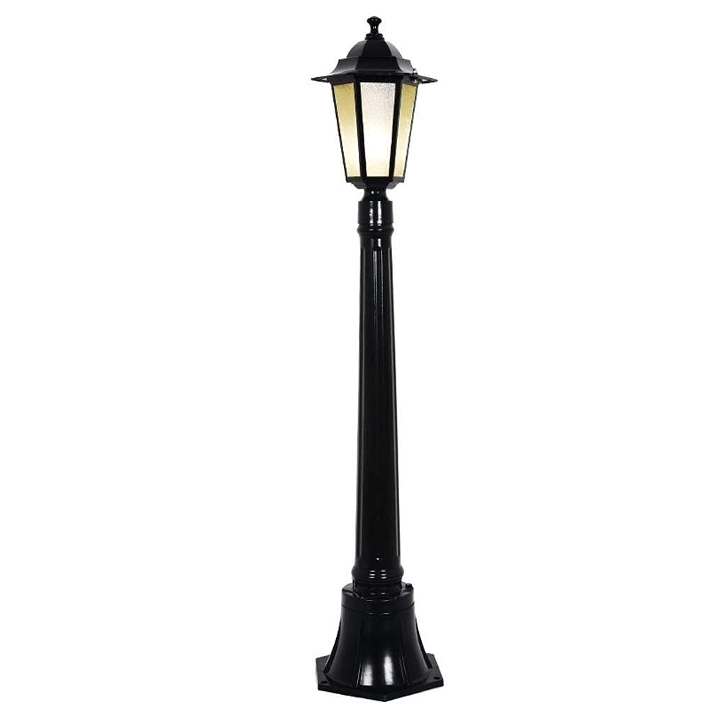 QUSYZD Lamp Post Lights Outdoor, Lamp Post Lights Outdoor, Vintage Outdoor High Pole Street Post Lantern European Ip54 Waterproof Garden Bollard Column Lamp Community Courtyard,Black-1m