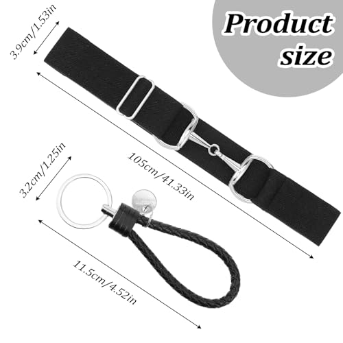 1.5 inch Adjustable Elastic Equestrian Belt for Women Bit Buckle Horseback Riding Leather Key Strap for Equestrian Sports2