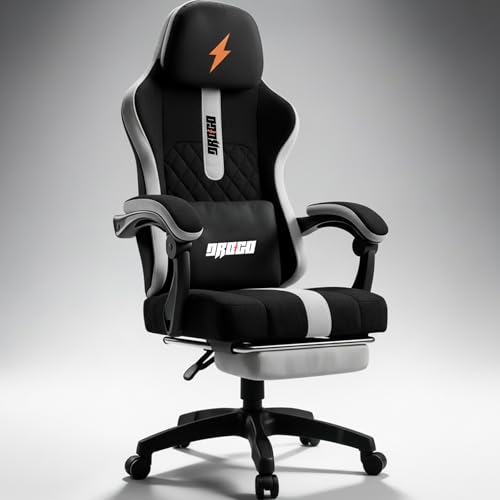 Image of DROGO Comformax Ergonomic Gaming Chair with Breathable Weave Fabric for Long-Hour Comfort | Integrated Massager | Ergo Sync Armrest | Retractable Footrest | 1 Year Warranty(Black)