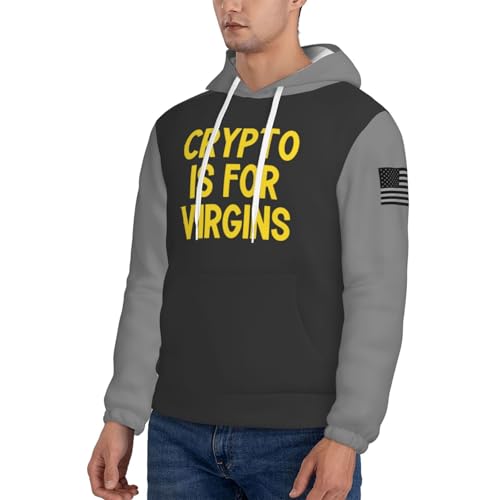 Men'S Hoodies Crypto Is For Virgins Hoody Lightweight Warm Pullover Hooded Sweatshirts, - Image 3