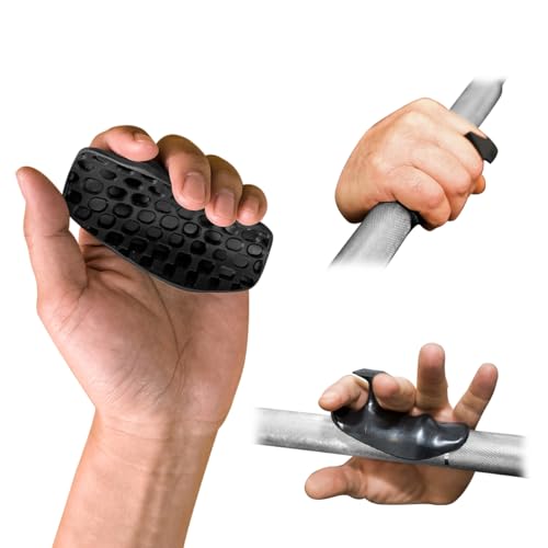 CutS Fingerless Hererope Gym Grips Gym Gloves For Workout Pull Up Grips For Unisex Non-Slip Design Weightlifting Grips, Crossfit Training Palm Grips Hand Protection Gloves (Black, One Size)
