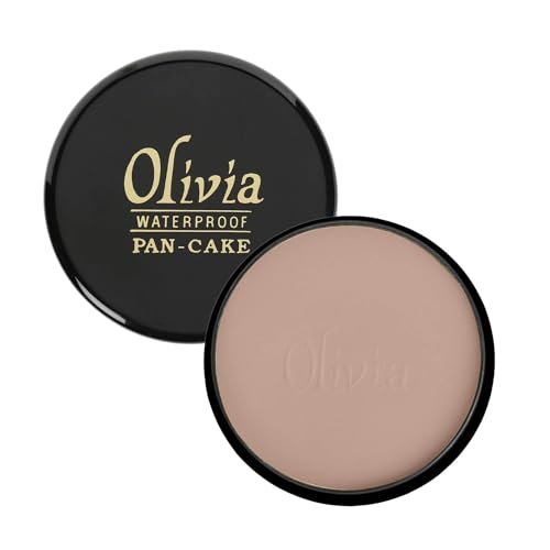 Image of Olivia Pan Cake 100% Waterproof 25g | Full Coverage Makeup Base | Smudge-Proof & Sweat-Resistant | Long-Lasting Velvety Finish | Hides Blemishes | For All Skin Types | Natural Beige - 25