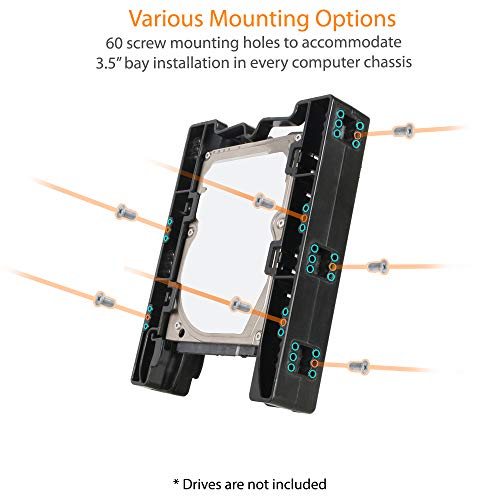 Icy Dock Dual Tool-Less Dual 2.5 To 3.5 Hdd Drive Bay Ssd Mounting Bracket Kit Adapter | Ez-Fit Lite Mb290Sp-B (Two Units) #TOP1