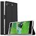 Produktbild Verco Handyhülle für Xperia XZ1 Compact, Premium Handy Flip Cover für Sony Xperia XZ1 Compact Hülle [integr. Magnet] Book Case PU Leder Tasche, Schwarz