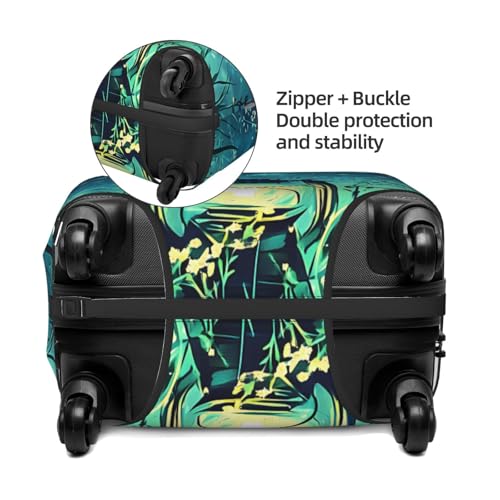 Fireflies And Lantern Elastic Travel Luggage Cover, Washable Spandex Suitcase Protector, Anti-Scratch Fits 18-32 Inch4