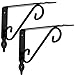 Lot de 2 Equerre Etagere Murale Métal,Supports D'étagères Décoratifs,Support Equerre D'étagere en Fer Forgé,Supports Triangulaires de 90 Degrés,pour Salle de Bains,Cuisine,Salon(Noir)(290x240mm)