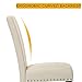 Dining Chairs Fabric Upholstered Padded Parsons Dining Room Chairs, Kitchen Living Room Chairs with Nailhead Trim Set of 4 (Beige)