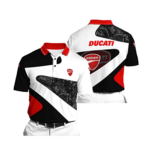 GWXLD Polos pour Hommes à Manches Courtes pour Ducati T-Shirt imprimé T-Shirts d'été Chemises de Sport décontractées - Cadeaux-A||L
