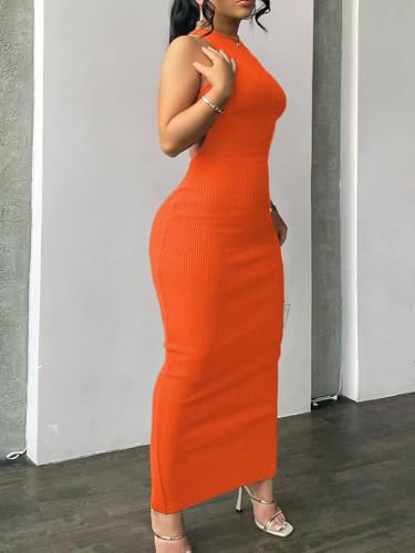 Image of Nimsruc Women Summer Sexy Bodycon Maxi Dress Casual Long Dresses