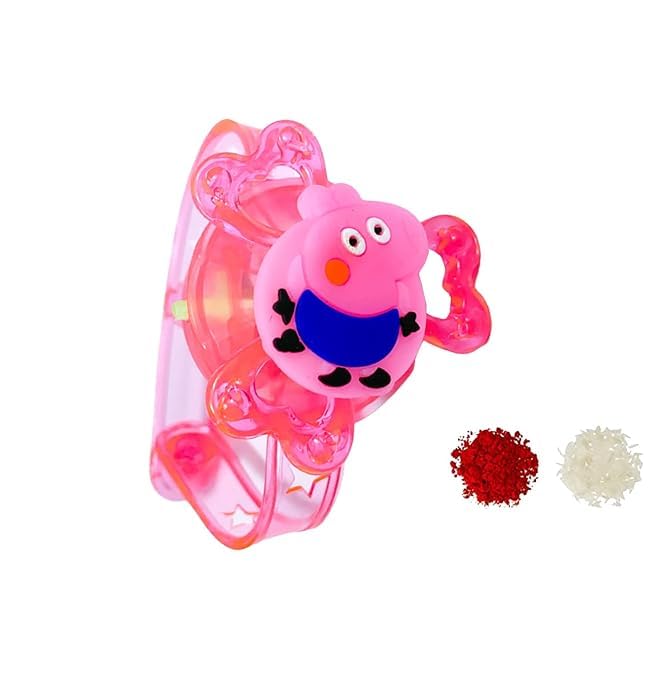 Kids LED Assorted Peppa Pig Cartoon Character Rakhi Set Combo For Kid Children Rakhi For Kids|Rakhi Bracelet|Kids Rakhi| Rakhi For Brother|Rakhi Combo Set Roli Chawal (B0D6W8VXXL) Amazon Price History, Amazon Price Tracker