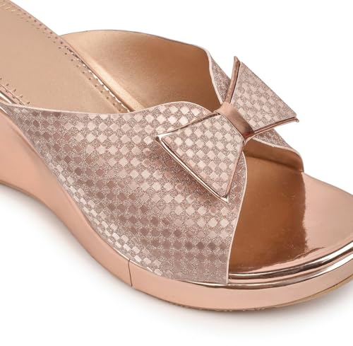 Image of Action Women's Platform Stiletto Sandals| Heel|Suede with Ankle Strap| Open Toe Bronze
