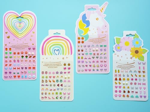 Image of Stick On Earrings - Girls 3D Unicorn Sticker Earrings Self-Adhesive Craft Gem Stickers (Multistyle Theme Sets-02)