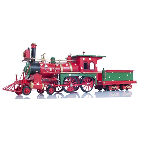 Old Modern Handicrafts Christmas Train Model - Scale Model with Vibrant Red Finish -A Timeless Elegant Christmas Décor Piece for Home & Office - 27.5
