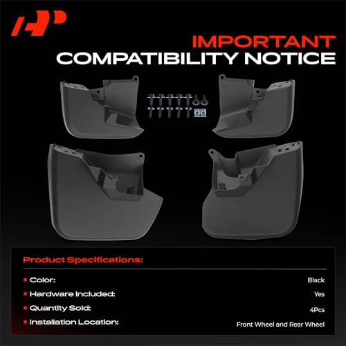 Image of A-Premium Mud Flaps Compatible with Toyota FJ Cruiser 2007-2014 Sport Utility, No Drilling Required Mud Guards with Hardware Accessories, Set of 4 Front and Rear