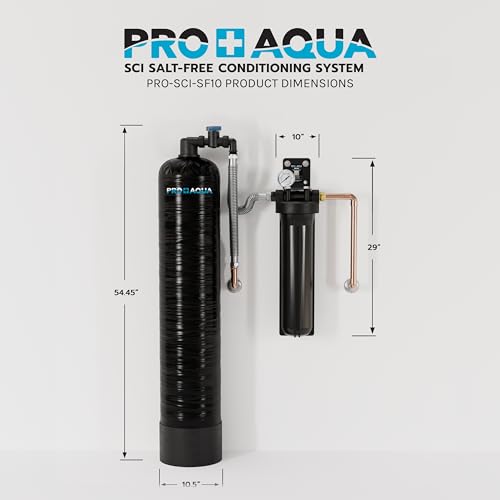 Ablandador de agua sin sal PRO+AQUA 10 GPM con filtro de carbono miniatura 5