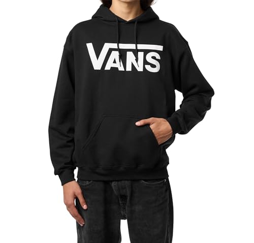 Vans Mens Classic Pullover Hoodie | Warm Fleece Lining Regular Fit Sweatshirt Thick Cotton & Polyester Fabric Black