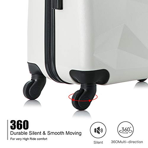 Icoget Luggage Sets 4pcs - Suitcase Sets w/Spinner Wheels - ABS Hardshell Lightweight Luggage w/Secure TSA Lock - 18”/20”/24”/28” - White2