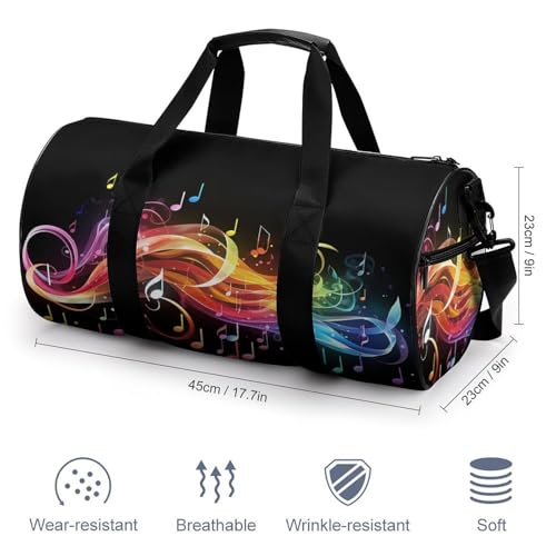 Duffel Bag Rainbow Musical Note Melody Printed Foldable Gym Bag for Men Women Duffle Bag Lightweight with Inner Pocket for Travel Sports2