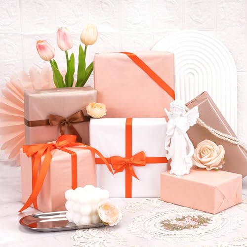 Image of Larcenciel Tissue Paper Gift Wrap, 30 Pcs Girly Pearlescent Pink Tissue Paper for Gift Bags Bulk, Delicate Glitter Wrapping Art Packaging for Birthdays, Weddings, Anniversaries, Crafts, 19.7x13.8inch