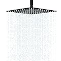 jeriussg Black High-Pressure Square Shower Head Rainfall, Ultra Thin All Metal Rain Showerhead, 20 Inch Full Body Coverage Large Shower Head for Bathroom