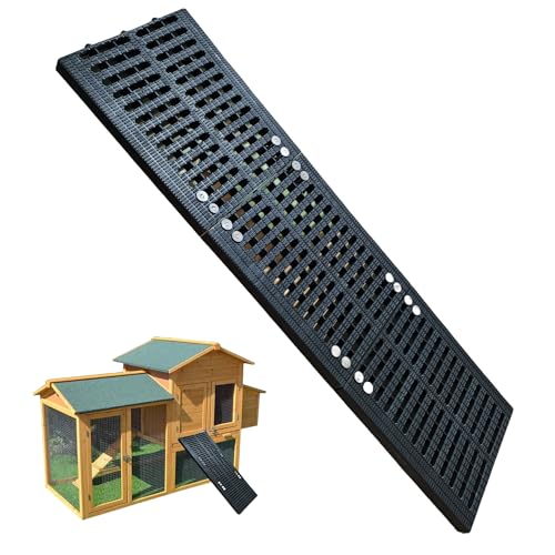 Chicken Coop Ramp Outdoor Coop Henhouse Chicken Leg Problem or Cannot Fly Chickens Waterproof and Rustproof Heavy Duty Load Bearing Ladder (Black)